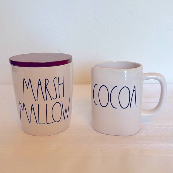 Rae Dunn Kitchen Rae Dunn Marshmallow Canister And Cocoa Mug Set
